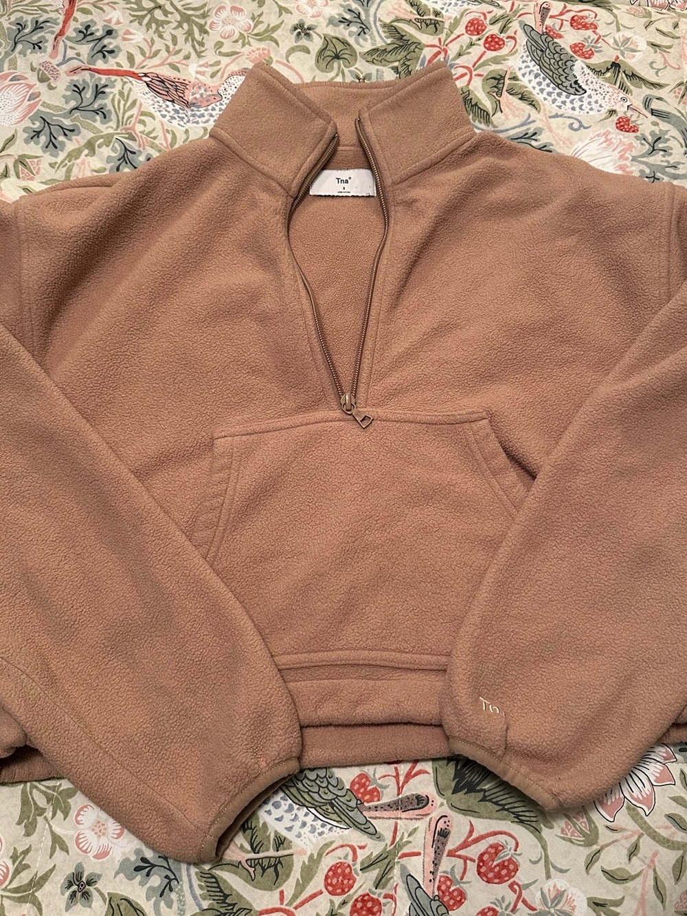 TNA Half-Zip Fleece Pullover Polar Fleece in Taupe